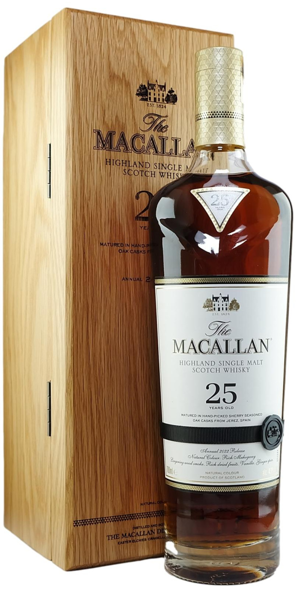 The Macallan 25-Year-Old Sherry Oak 2022 Release Single Malt Scotch Whisky - The Oak Barrel