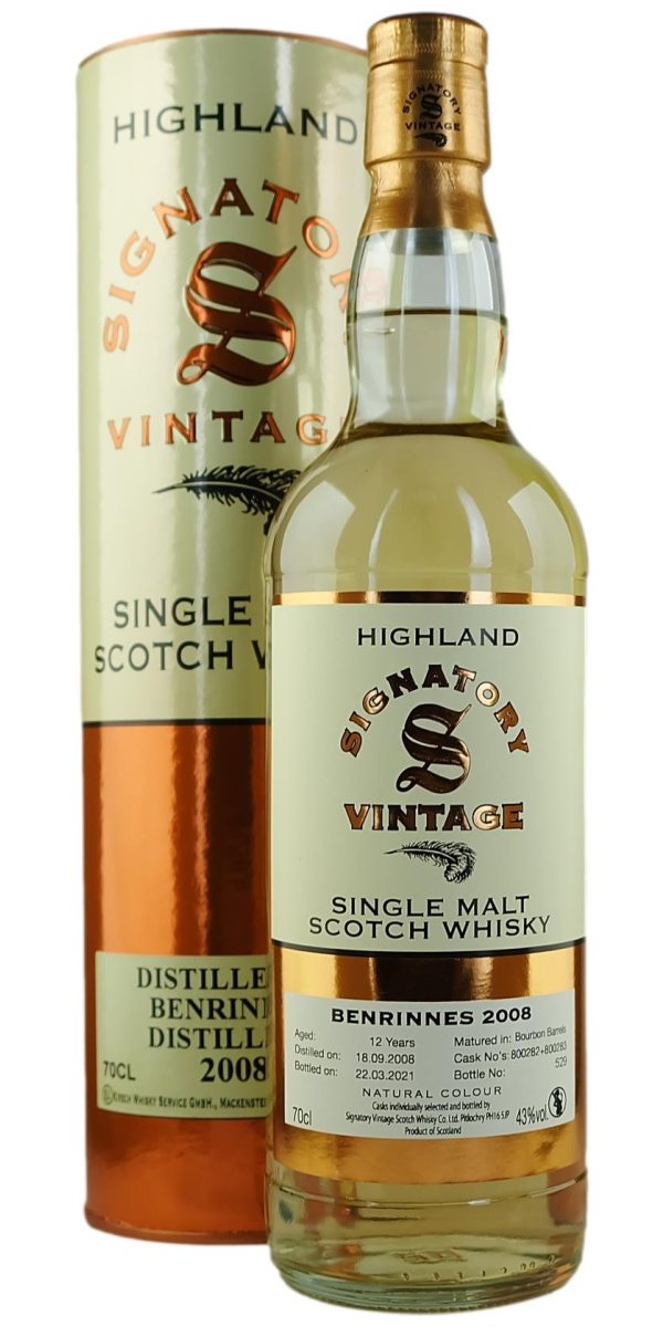 Signatory Vintage Benrinnes 2008 12-Year-Old Single Malt Scotch Whisky - The Oak Barrel