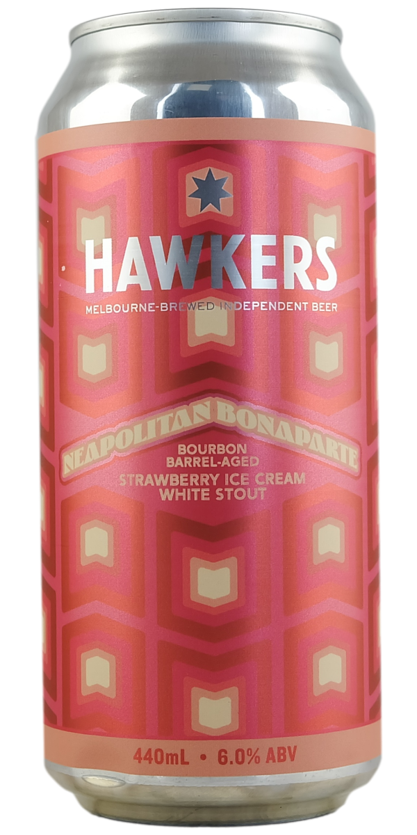 Hawkers 'Neapolitan Bonaparte' Strawberry Ice Cream White Stout 440ml 6.0% - The Oak Barrel