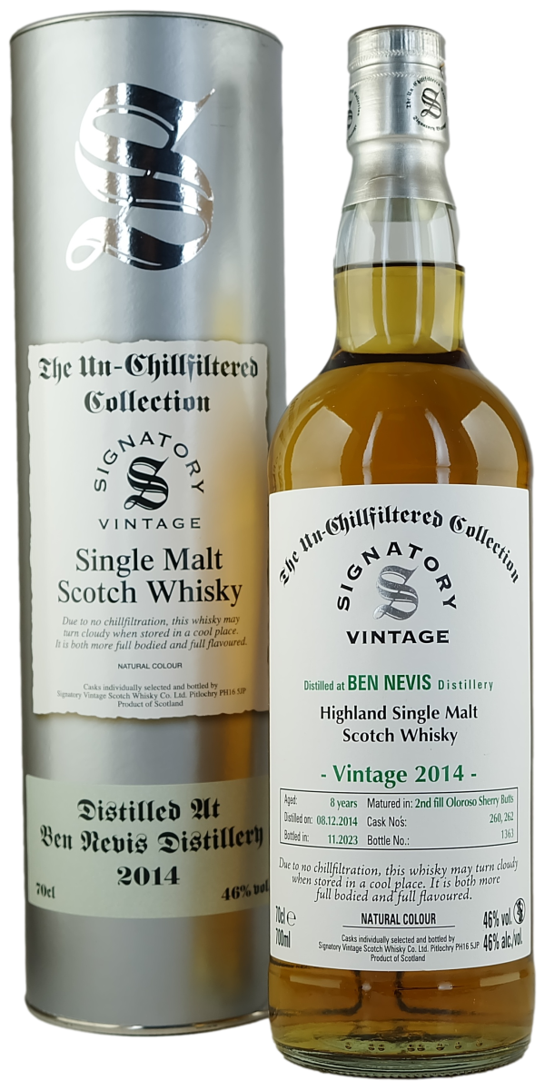 Signatory Vintage Ben Nevis 2014 8-Year-Old Single Malt Scotch Whisky - The Oak Barrel