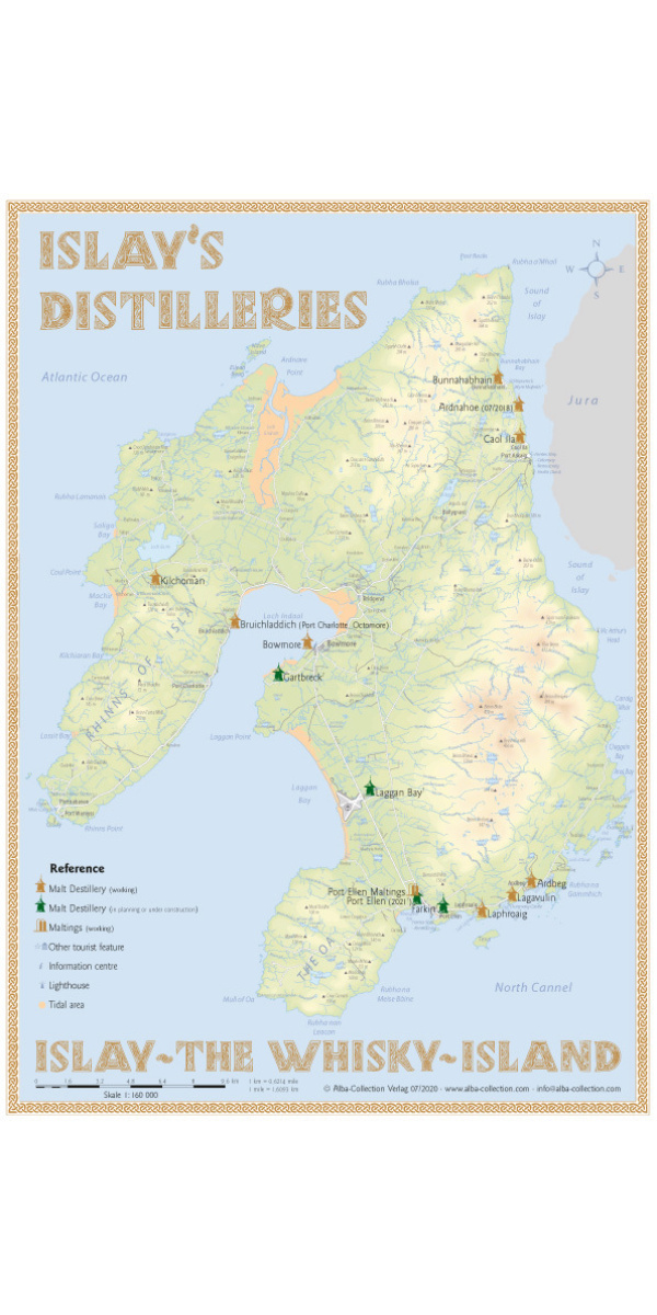 Islay Distilleries Whisky Map (Standard Edition) - The Oak Barrel