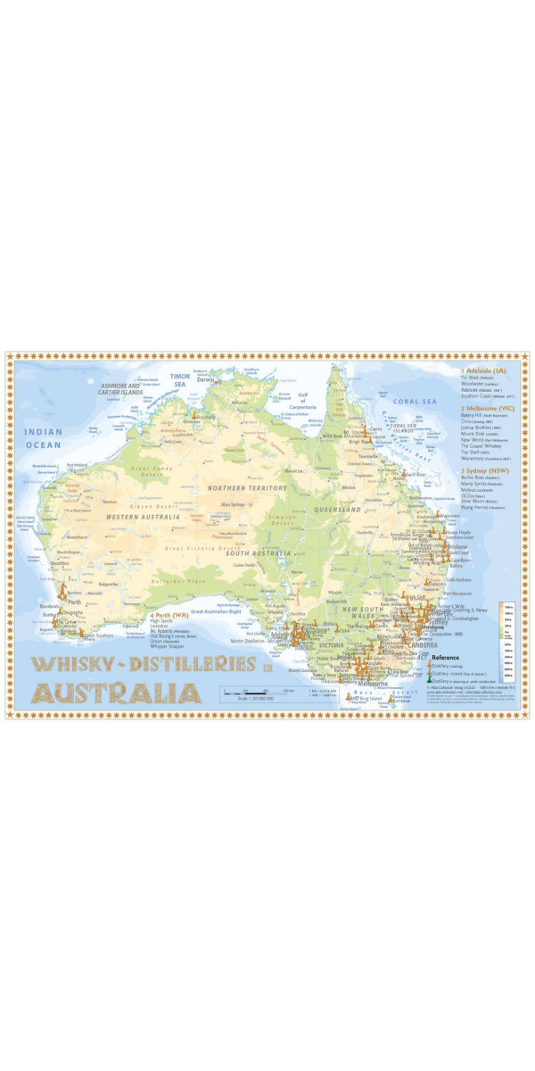 Australian Distilleries Whisky Map (Premium Edition) - The Oak Barrel