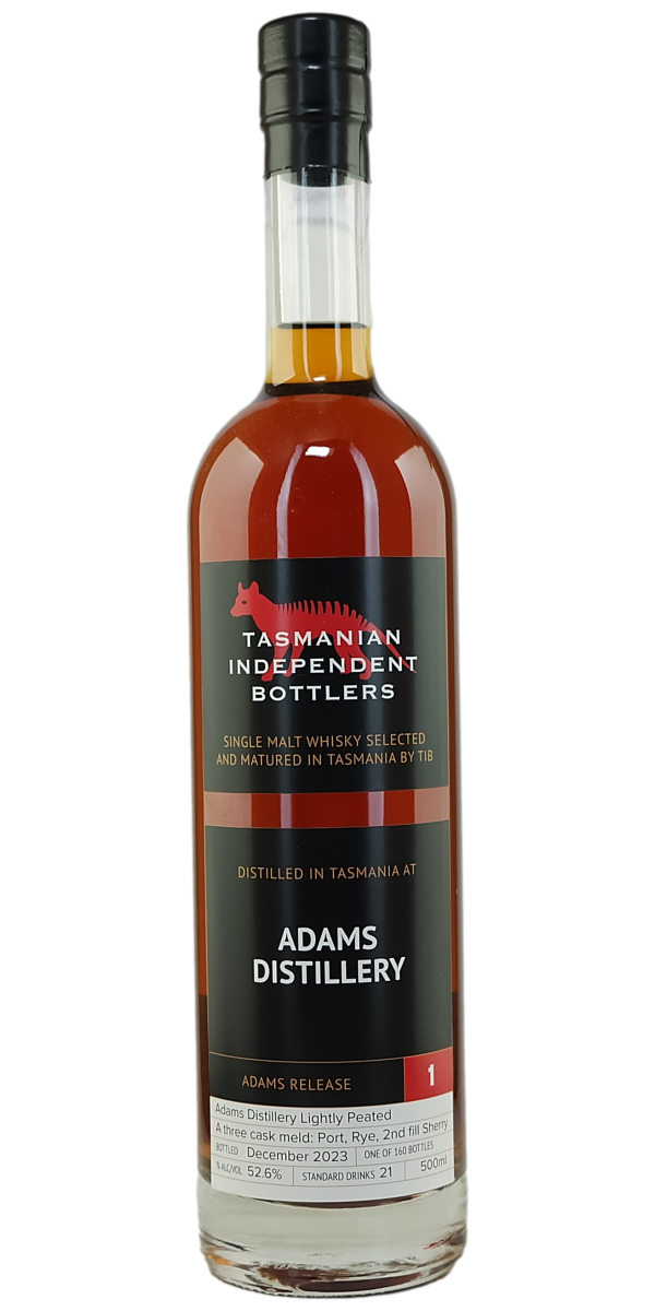 Tasmaninian Indepedent Bottlers 'Adams Distillery #1' Single Malt Tasmanian Whisky - The Oak Barrel